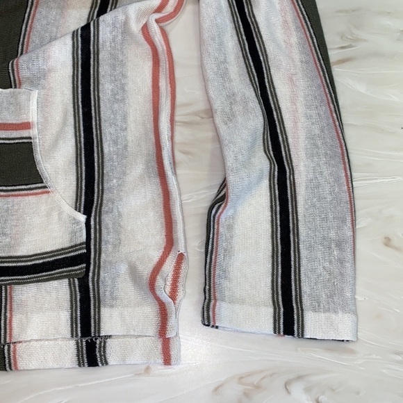 360 Sweater Bodhi Baja Striped linen Hoodie in White & Army women’s XS - Picture 11 of 11